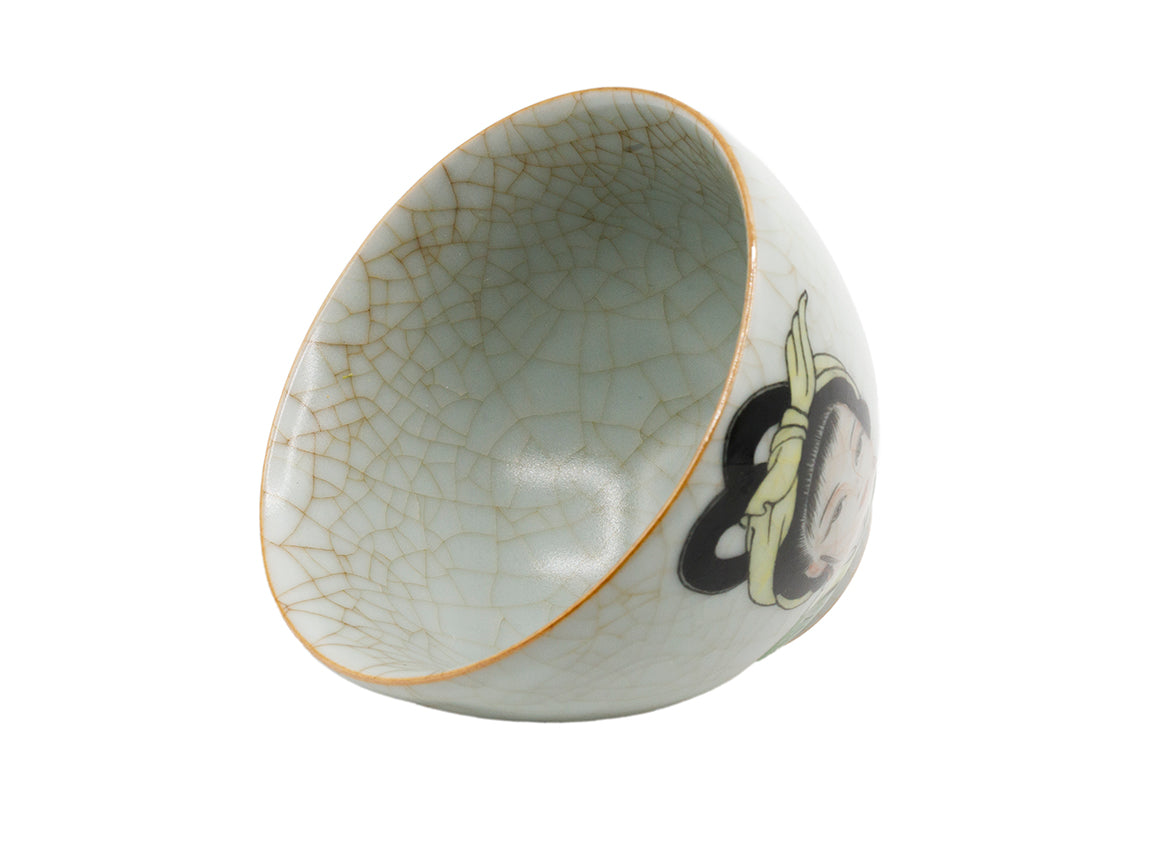 Geyao cracle glaze Chinese Dehua ceramic handpainted tea cup # 93732 - TeaPot Bliss