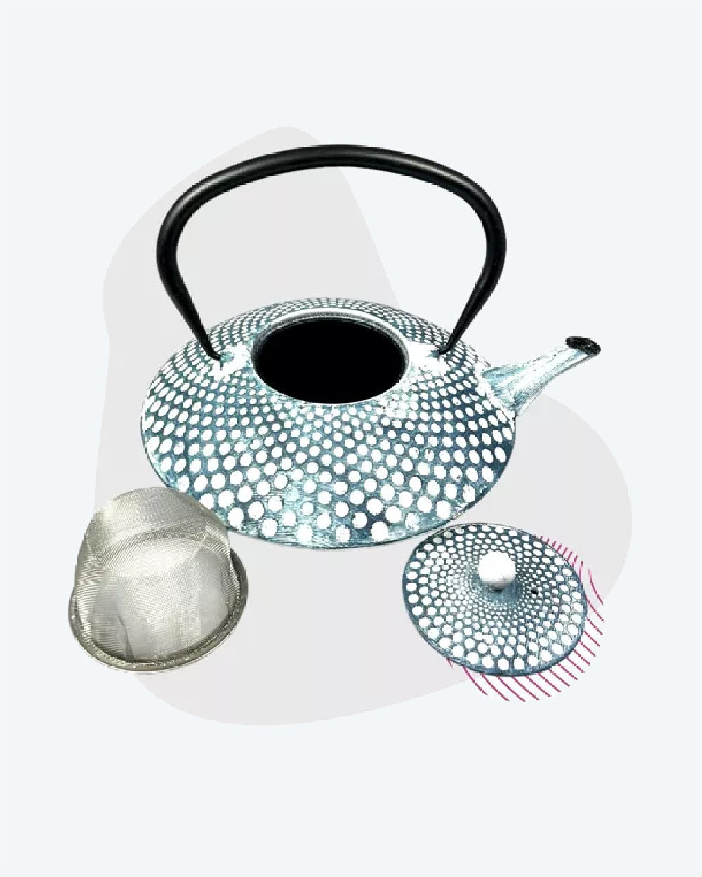 Yufo White/Blue Teapot - TeaPot Bliss