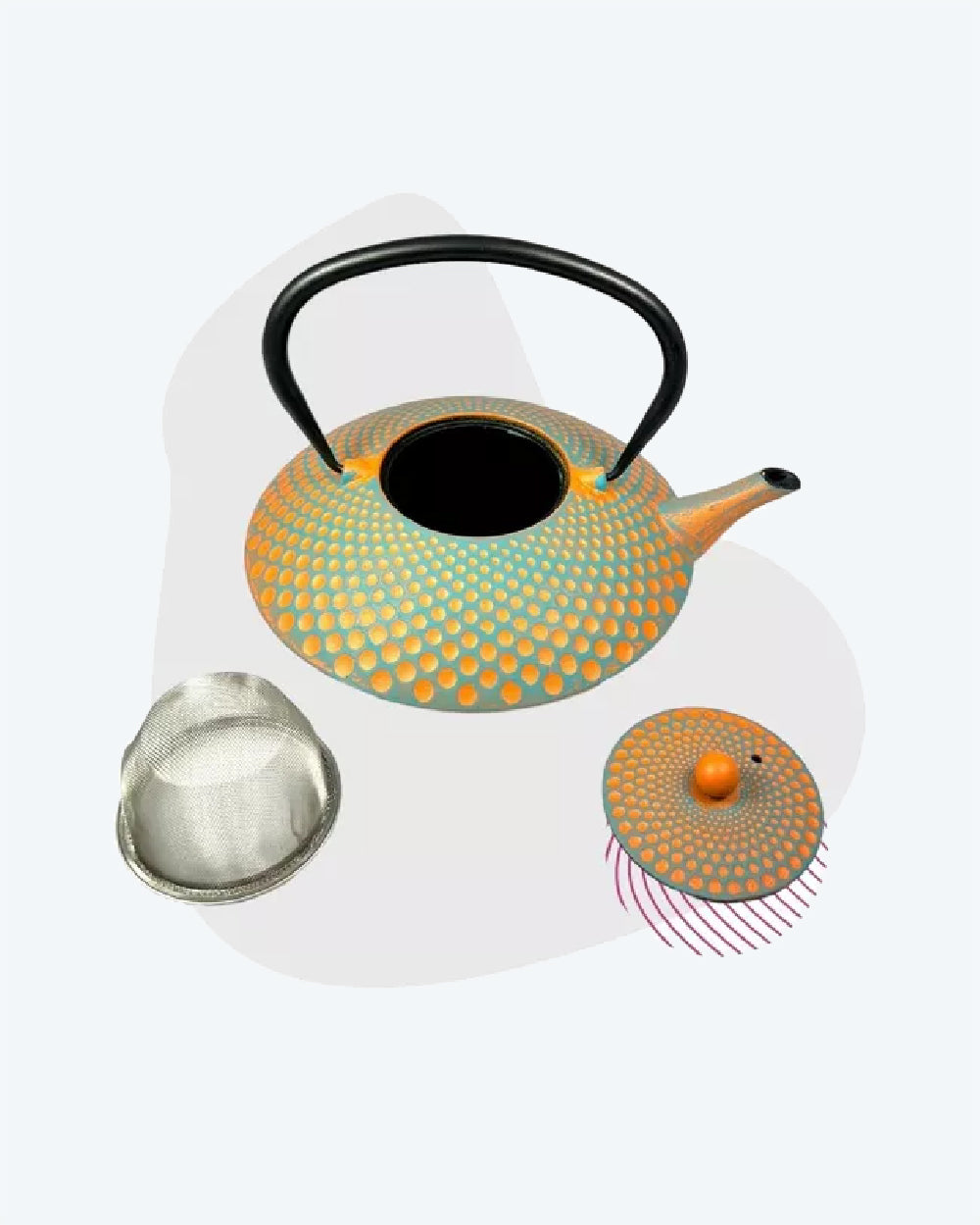 Yufo Orange/Blue Teapot - TeaPot Bliss