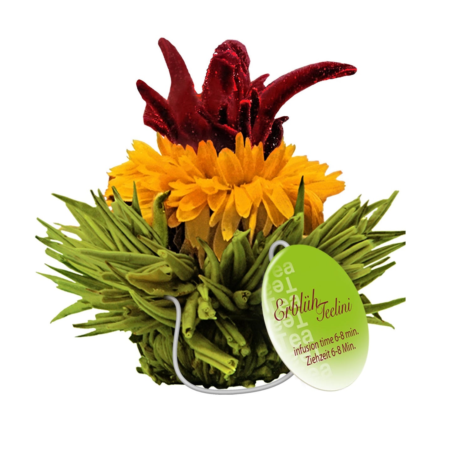 Groene theebloemen eenkops in cadeaudoosje - TeaPot Bliss