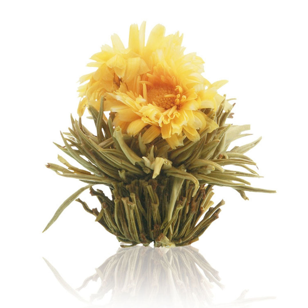 Theebloemen wit/zwart/groen in cadeaudoosje - TeaPot Bliss
