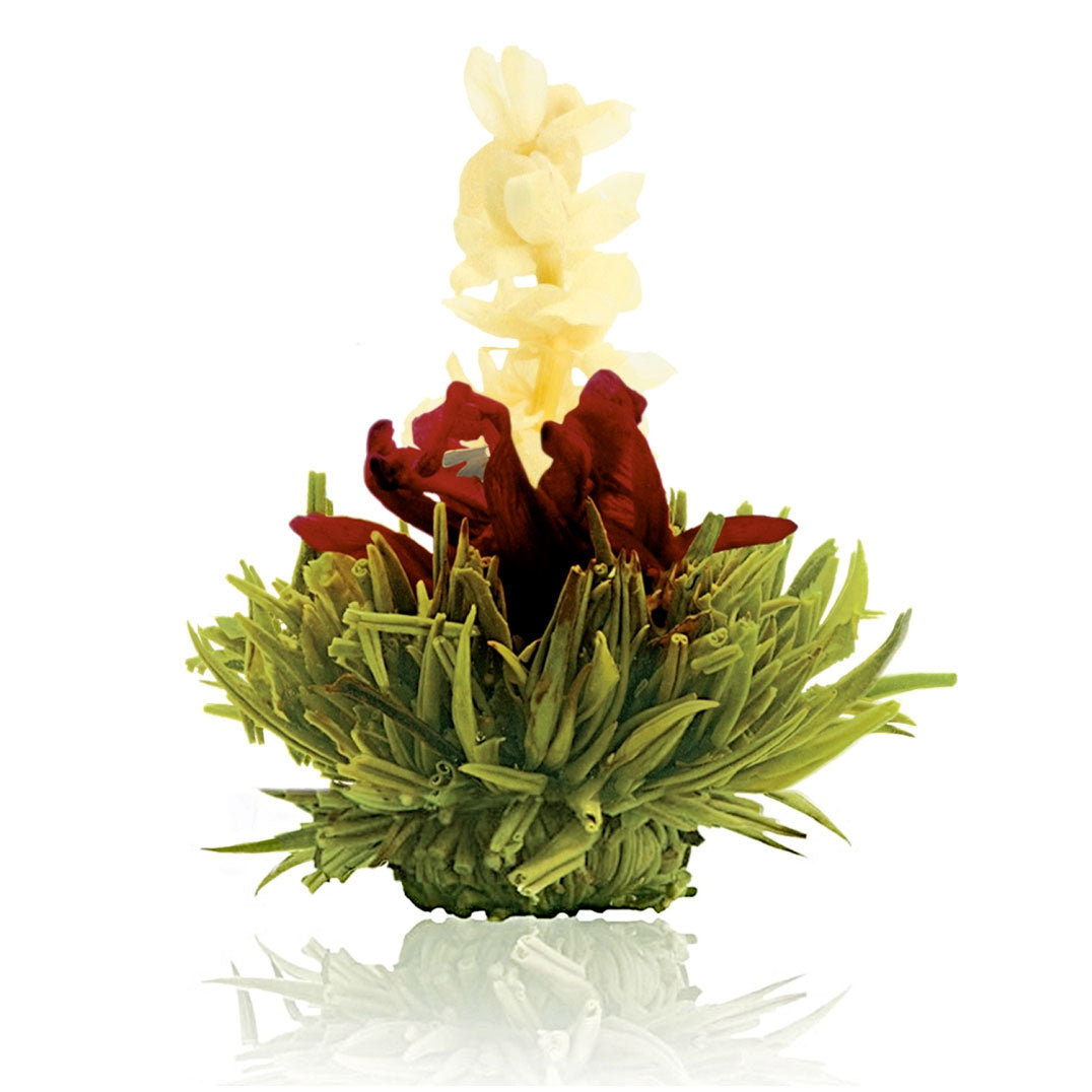 Theebloemen wit/zwart/groen in cadeaudoosje - TeaPot Bliss