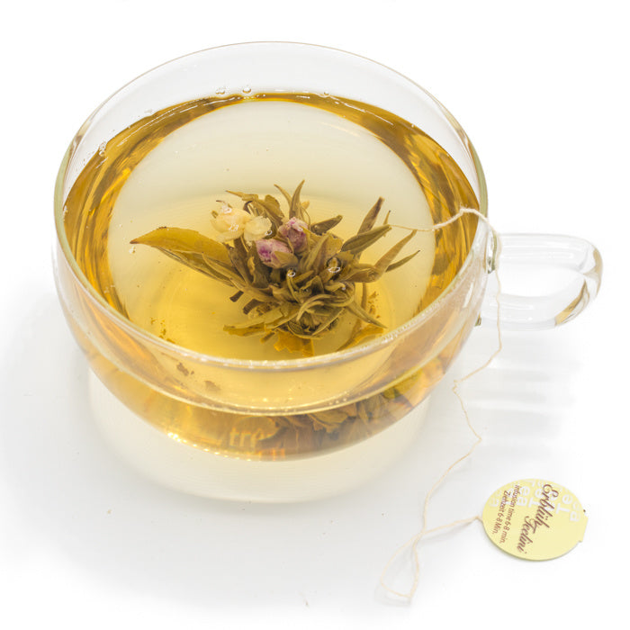 Witte theebloemen eenkops in blikje - TeaPot Bliss