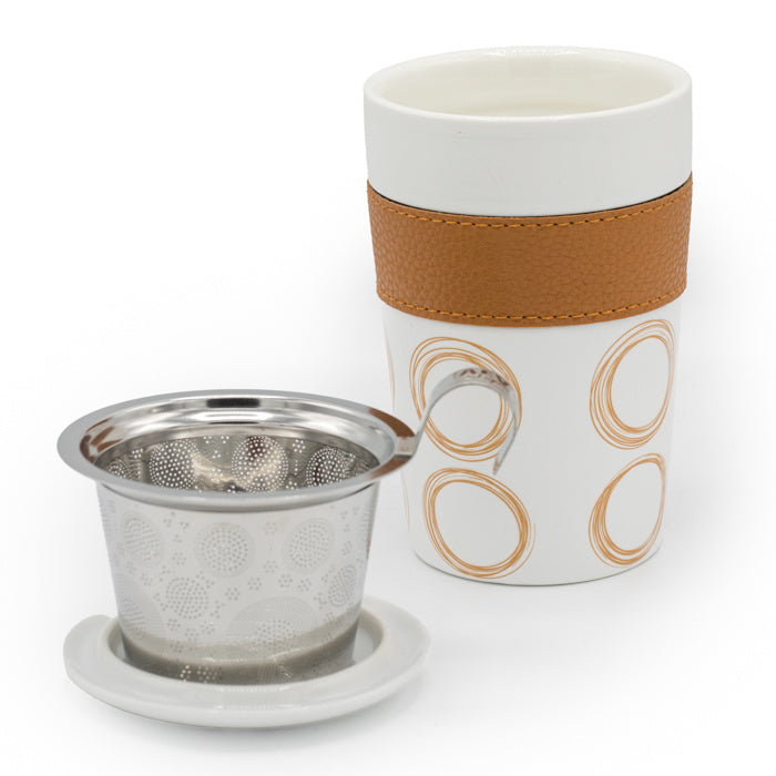 TEAEVE Circular Cognac - mok met zeefje - TeaPot Bliss