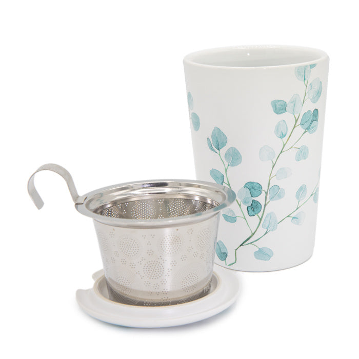 TEAEVE Trees blauw - mok met zeefje - TeaPot Bliss