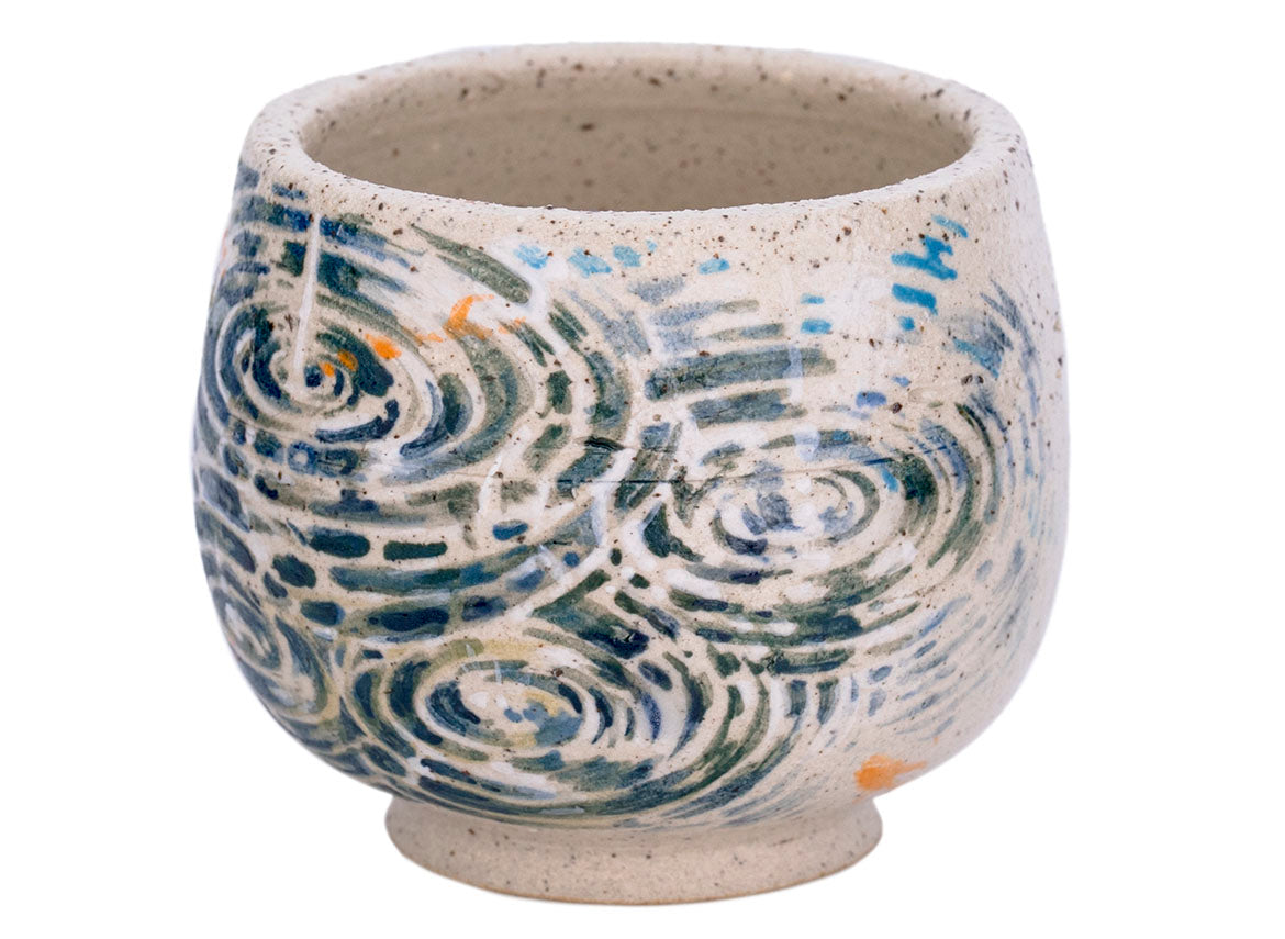 Cup handmade Moychay 'Circles on the water' # 43859, ceramic/hand painting, 94 ml. - TeaPot Bliss