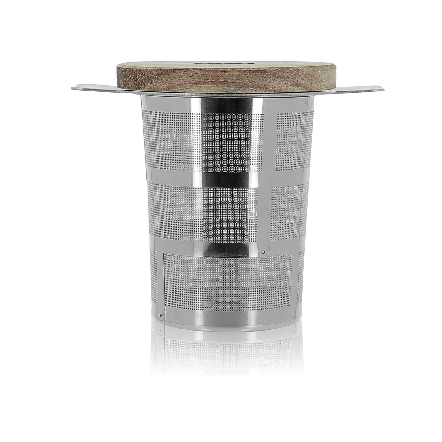 Invouwbaar theefilter met houten deksel - TeaPot Bliss