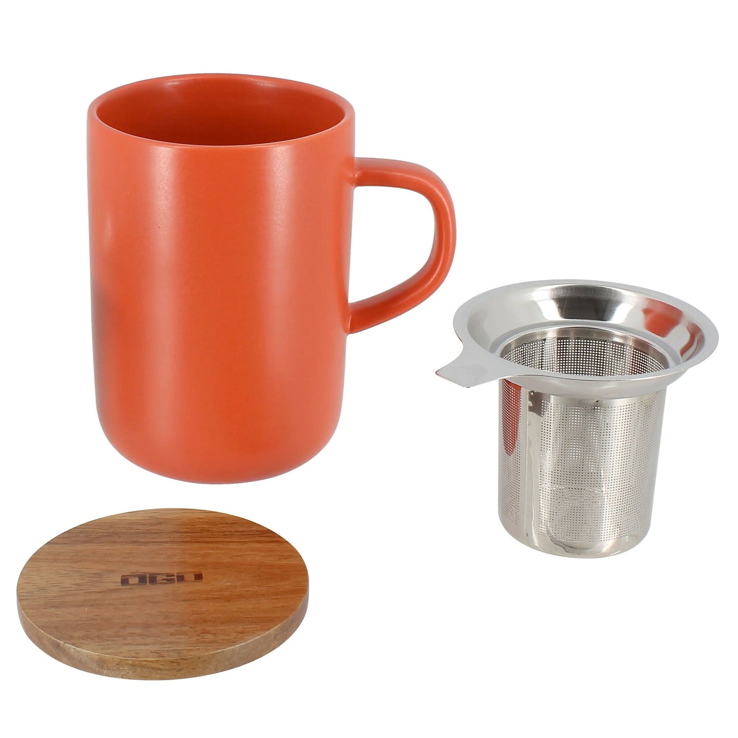 Oranje mok met filter - TeaPot Bliss