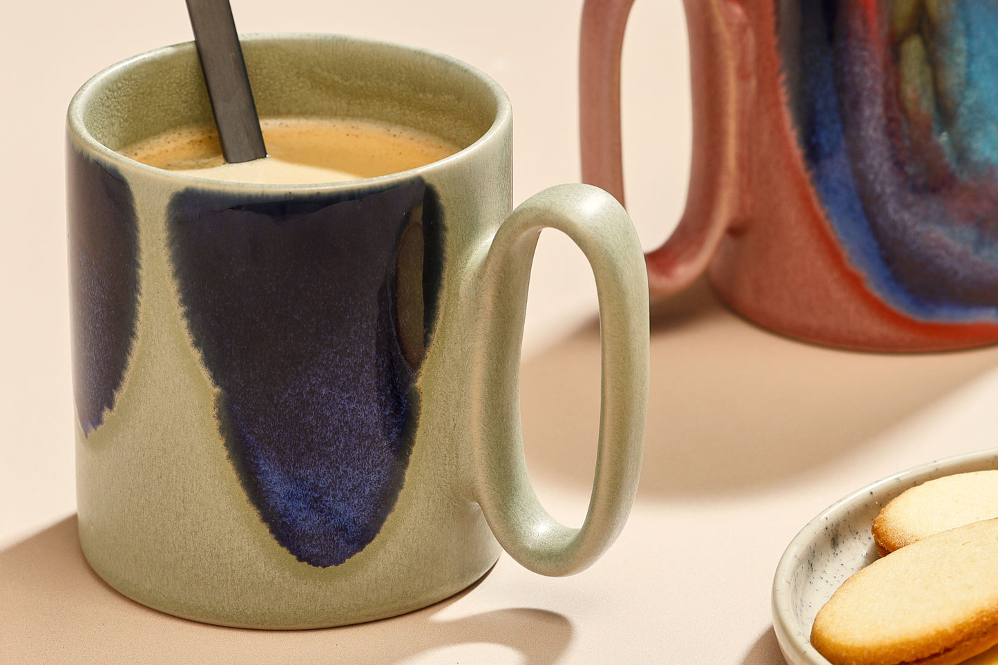 Theekop Green Blue Paint 0.39L - TeaPot Bliss