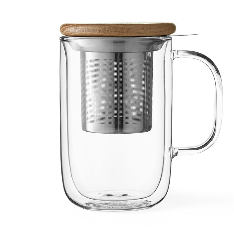 Dubbelwandig theekop met filter - TeaPot Bliss