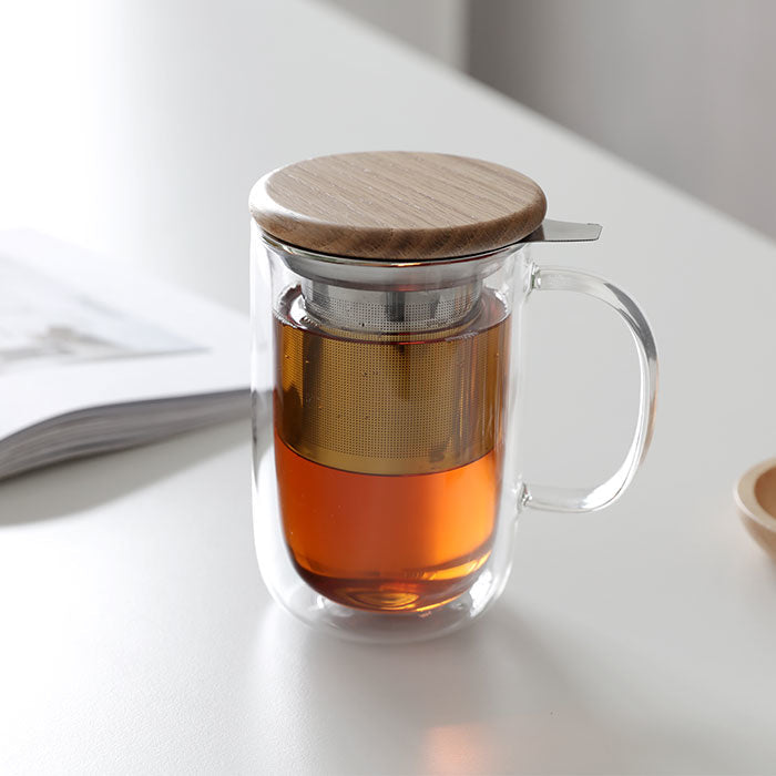Dubbelwandig theekop met filter - TeaPot Bliss