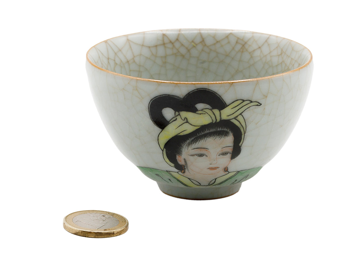 Geyao cracle glaze Chinese Dehua ceramic handpainted tea cup # 93732 - TeaPot Bliss