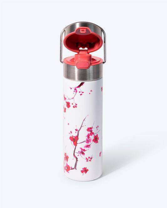 Cherry Blossom Metal Thermos - TeaPot Bliss