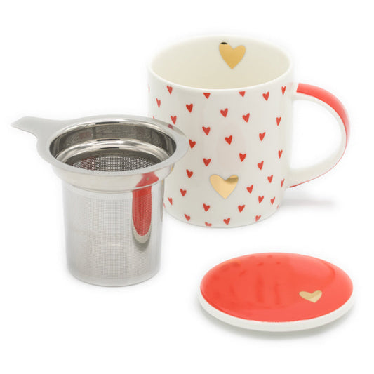 Mok met filter Hearts - TeaPot Bliss