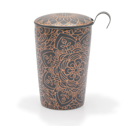 TEAEVE Mandala ebony - mok met zeefje - TeaPot Bliss