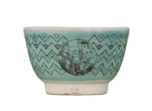 Cup # 33657, wood firing/ceramic/hand painting, 112 ml. - TeaPot Bliss