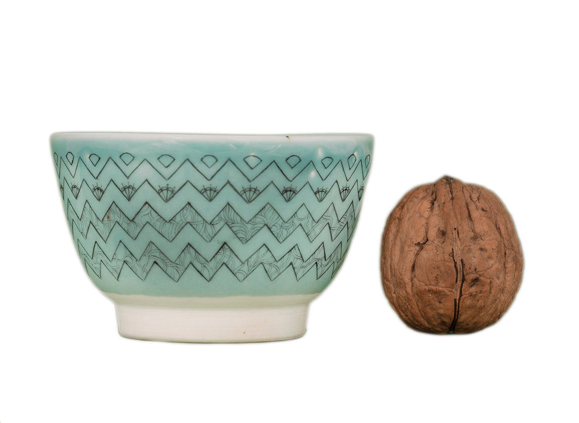 Cup # 33657, wood firing/ceramic/hand painting, 112 ml. - TeaPot Bliss