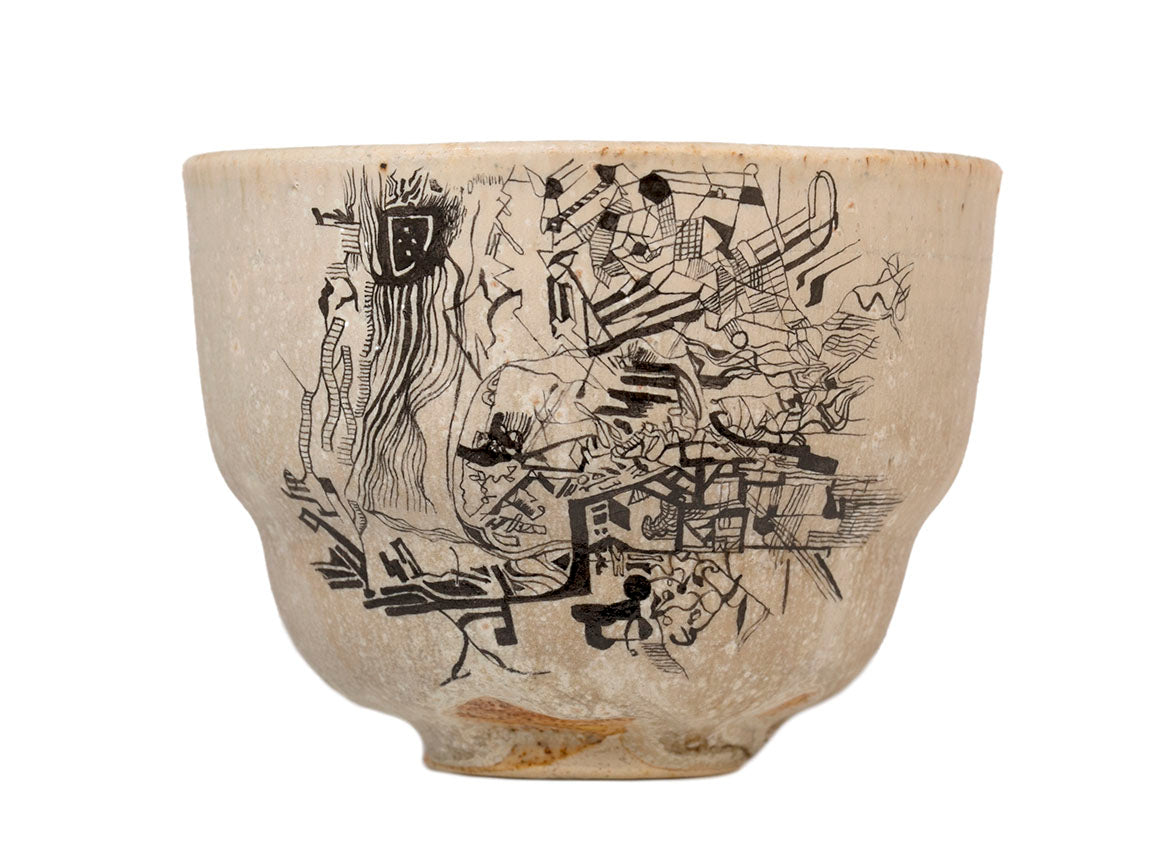 Cup handmade Moychay # 41712, ceramic/hand painting,"Last day', 167 ml. - TeaPot Bliss