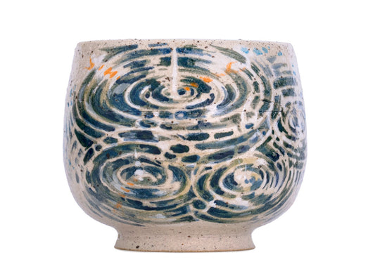Cup handmade Moychay 'Circles on the water' # 43859, ceramic/hand painting, 94 ml. - TeaPot Bliss