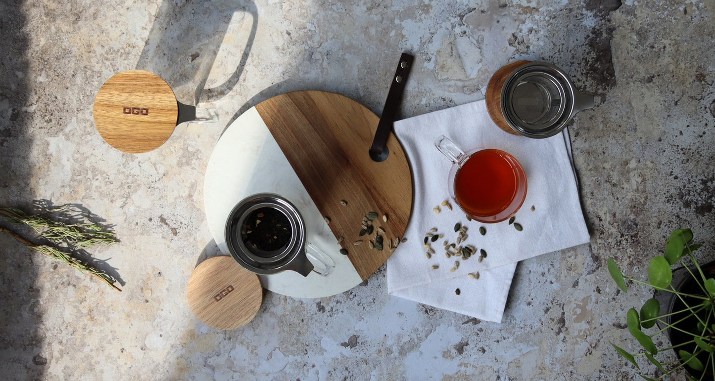 Dubbelwandig glas met filter 350 ML - TeaPot Bliss