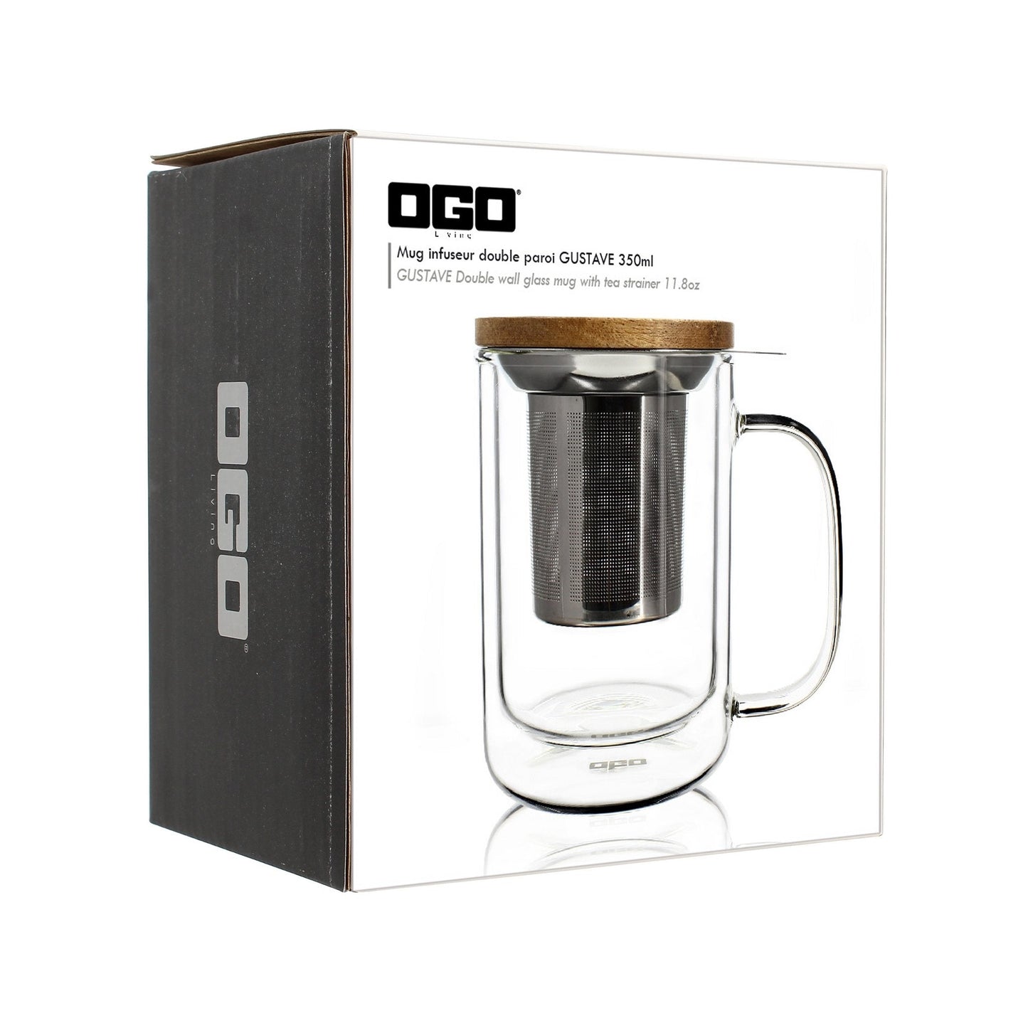 Dubbelwandig glas met filter 350 ML - TeaPot Bliss