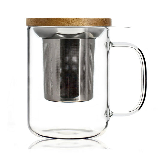 Glazen theekop met filter 450 ml - TeaPot Bliss