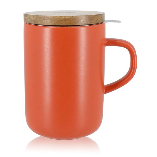 Oranje mok met filter - TeaPot Bliss